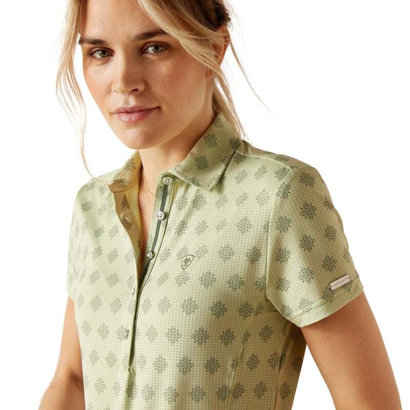 Motif Womens Short Sleeve Polo Shirt - Laurel Green Geo Ariat