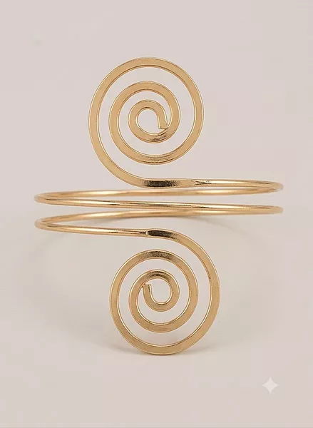 Gold Double Swirl Statement Arm Cuff