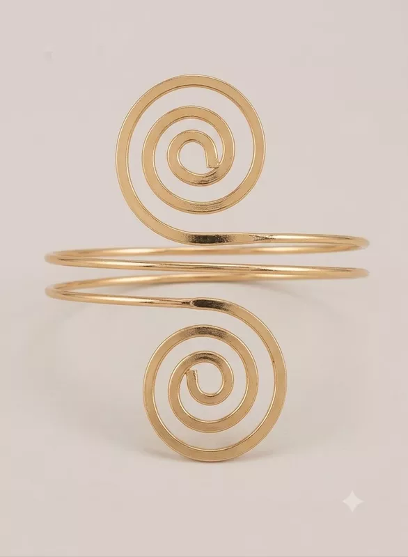 Gold Double Swirl Statement Arm Cuff
