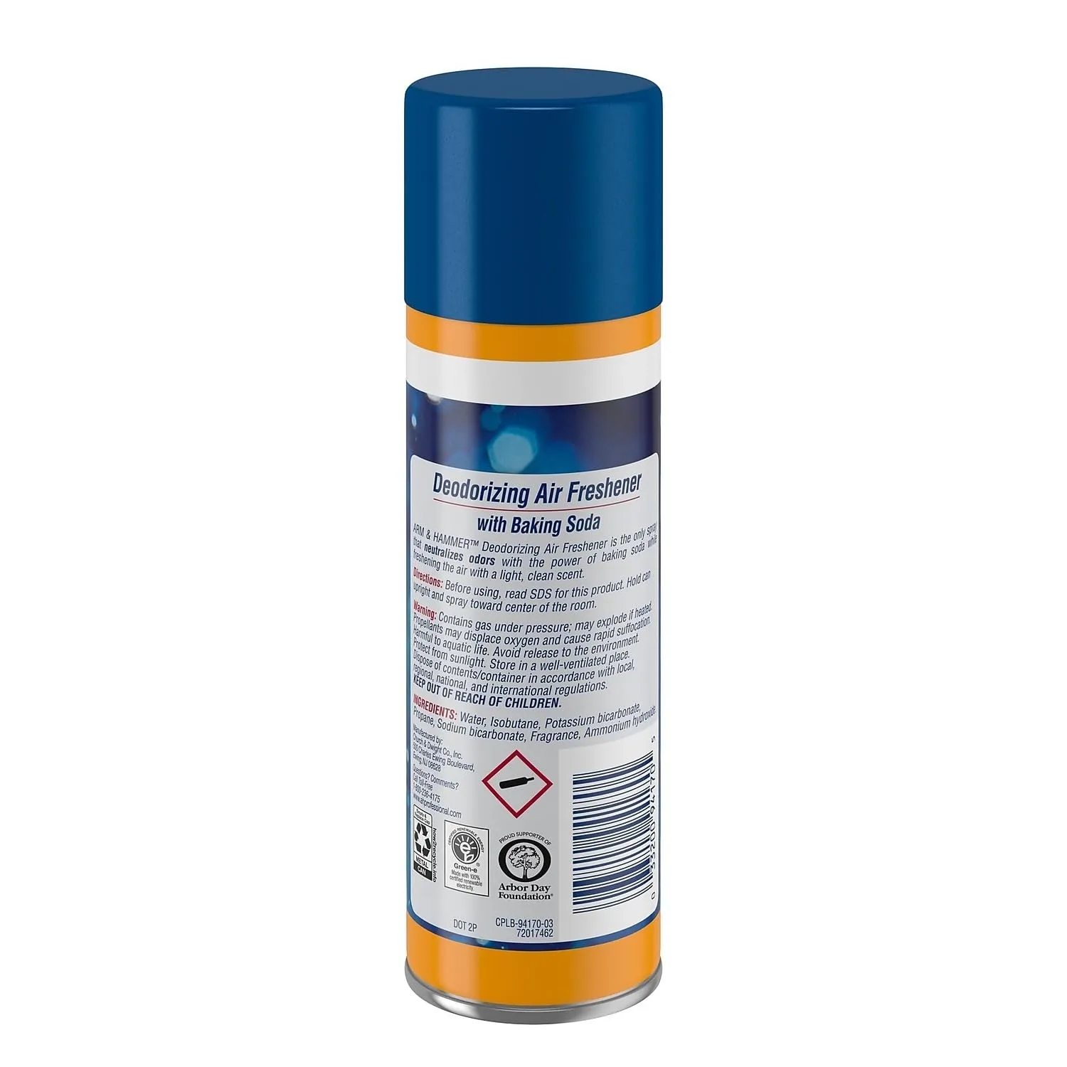 Arm & Hammer 3320094170CT Baking Soda Air Freshener, Aerosol, Light Fresh, 7 oz (Pack of 12)