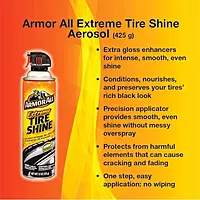Armor All Extreme Tire Shine Spray, Tire Shine for Restoring Color and Tire Protection, 15 Oz, black