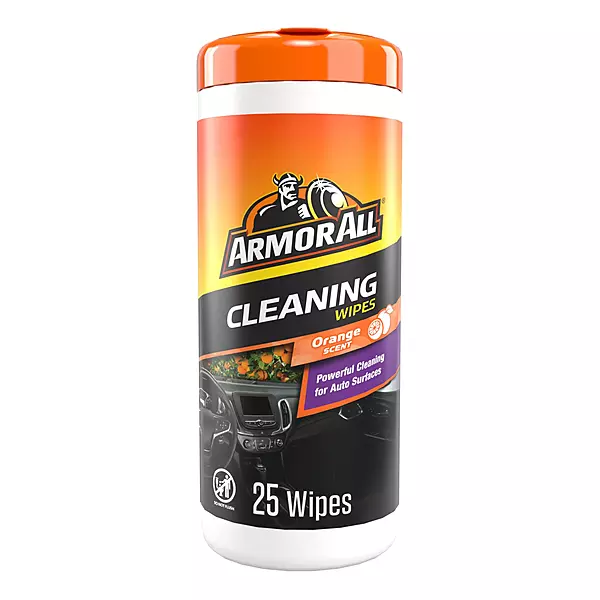 Armor All Car Interior Cleaner Wipes, Orange Scent, 25 Count