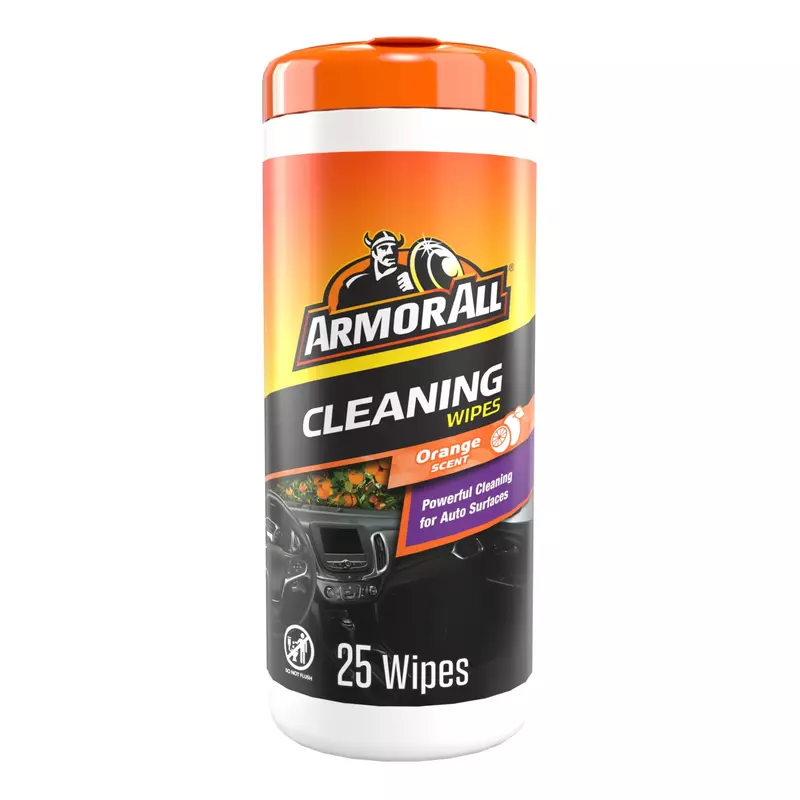 Armor All Car Interior Cleaner Wipes, Orange Scent, 25 Count