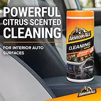 Armor All Car Interior Cleaner Wipes, Orange Scent, 25 Count
