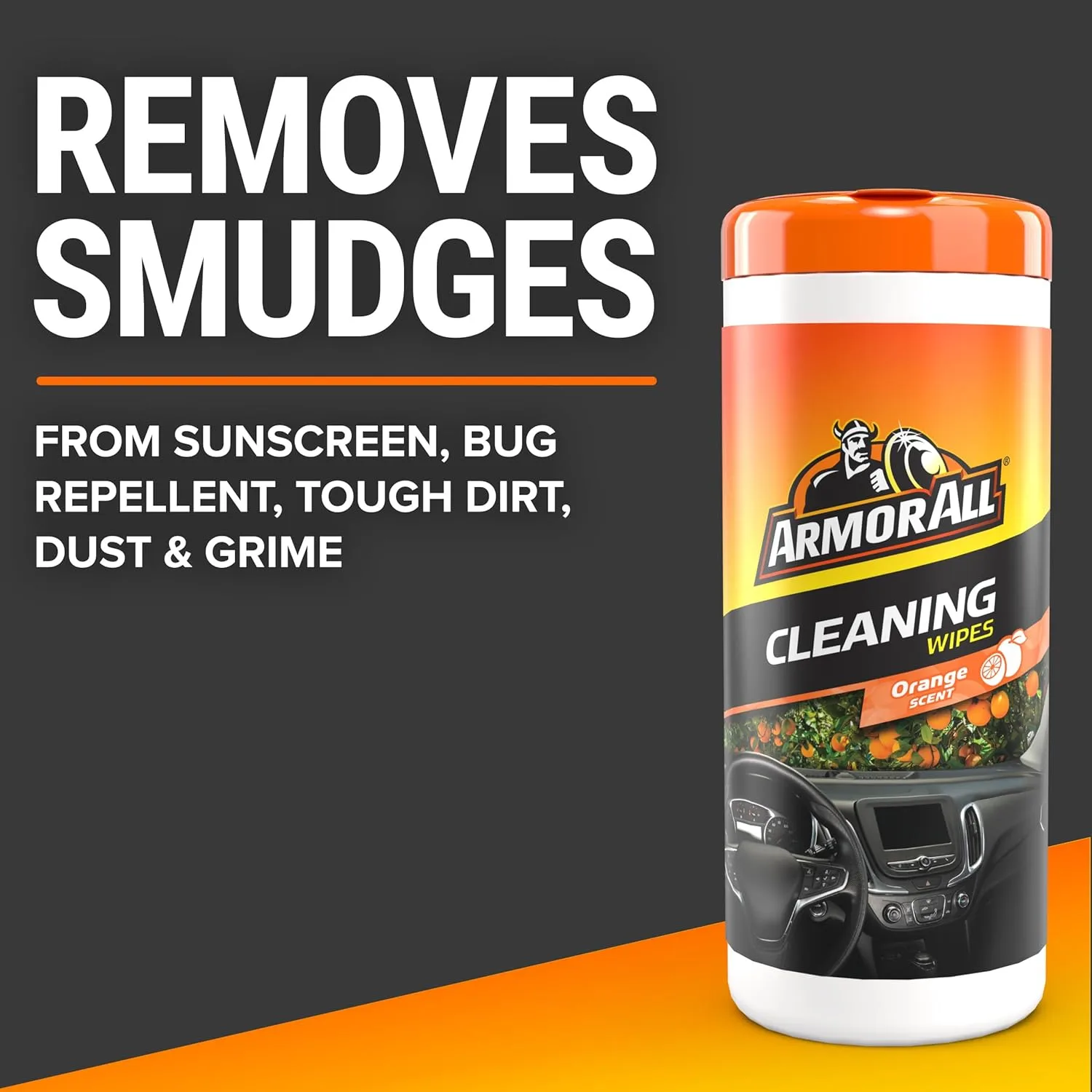 Armor All Car Interior Cleaner Wipes, Orange Scent, 25 Count