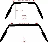 Armordillo USA 8707777 CR-Z Modular Adjustable Chase Rack with LED & Amber Marker Lights - Textured Black
