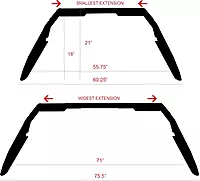 Armordillo USA 8707760 CR-Z Modular Adjustable Chase Rack with LED Lights - Textured Black