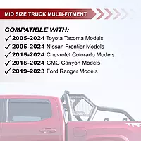 ARMORDILLO CR1 Roll Bar Chase Rack for Mid-Size Trucks - Matte Black