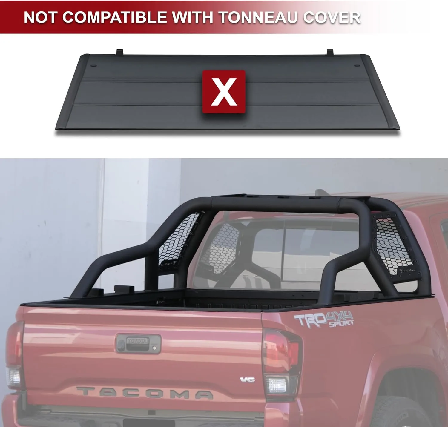 ARMORDILLO CR1 Roll Bar Chase Rack for Mid-Size Trucks - Matte Black