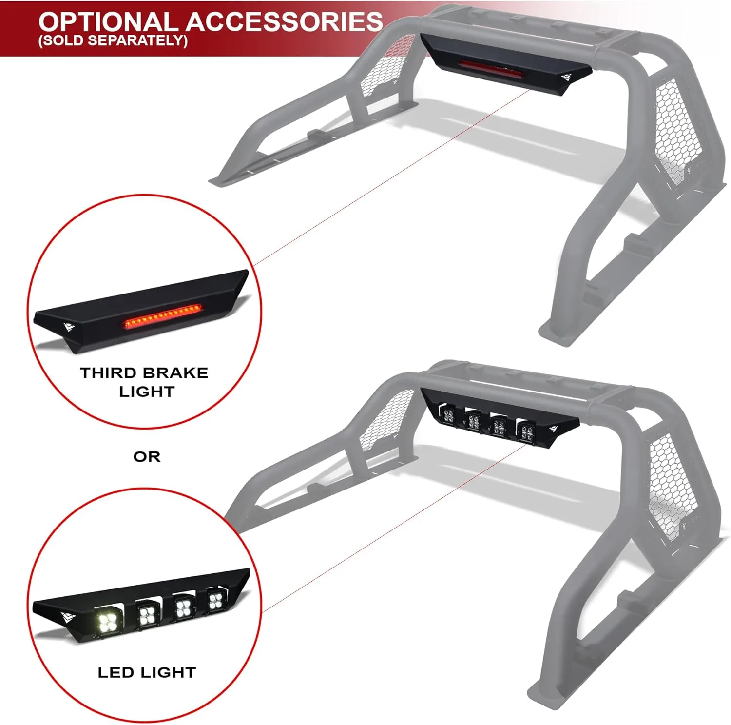 ARMORDILLO CR1 Roll Bar Chase Rack for Full-Size Trucks - Matte Black