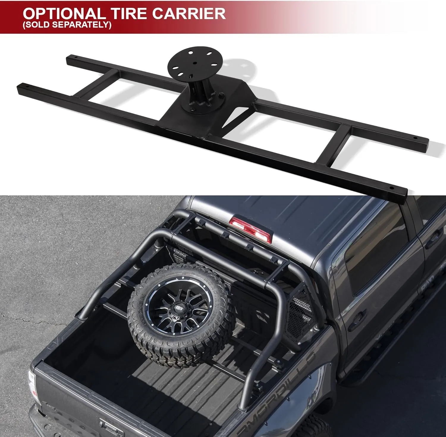 ARMORDILLO CR1 Roll Bar Chase Rack for Mid-Size Trucks - Matte Black