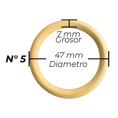Aros De Madera Natural No 5 Paquete por 50 Unidades Aros De Madera Natural No 5 Paquete por 50 Unidades