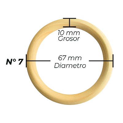 Aros De Madera Natural No 7 Paquete por 30 Unidades Aros De Madera Natural No 7 Paquete por 30 Unidades