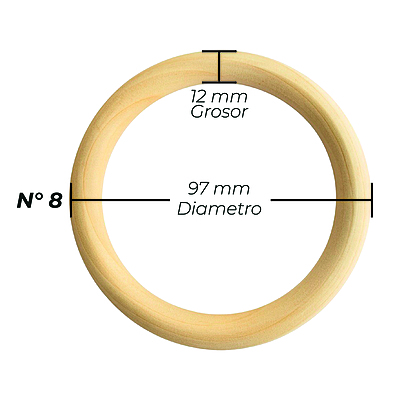 Aros De Madera Natural No 8 Paquete por 10 Unidades Aros De Madera Natural No 8 Paquete por 10 Unidades