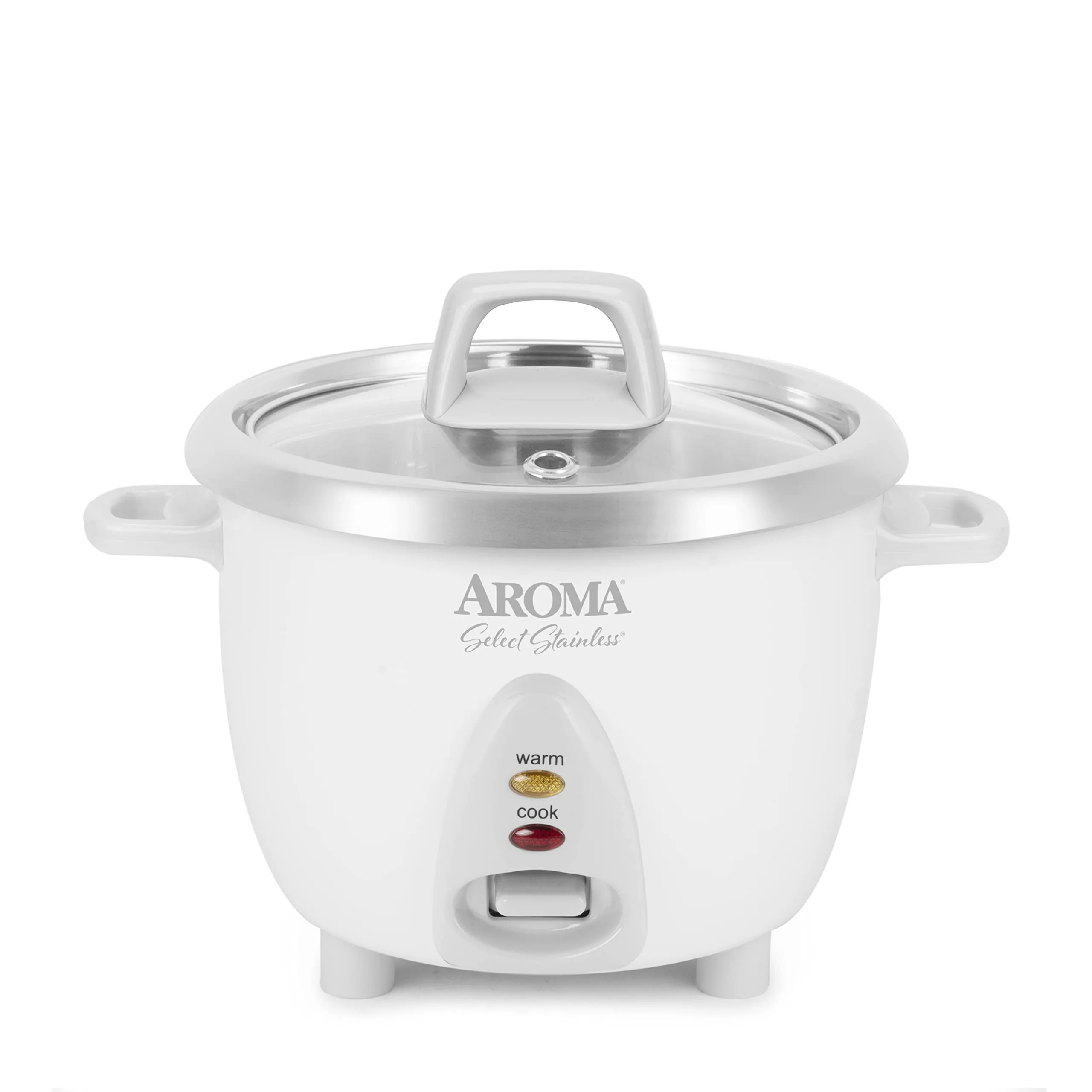 AROMA® Select Stainless® Rice Cooker, 3-Cup (Uncooked) / 6-Cup (Cooked), Stainless Steel Inner Pot, Small Rice Cooker