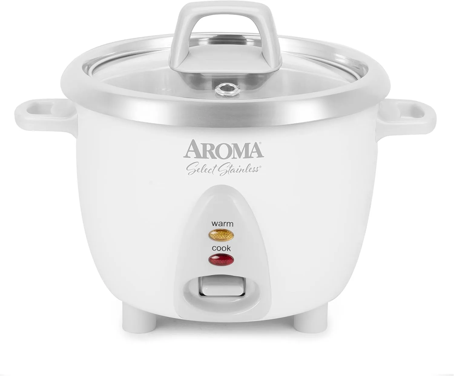 AROMA® Select Stainless® Rice Cooker, 3-Cup (Uncooked) / 6-Cup (Cooked), Stainless Steel Inner Pot, Small Rice Cooker