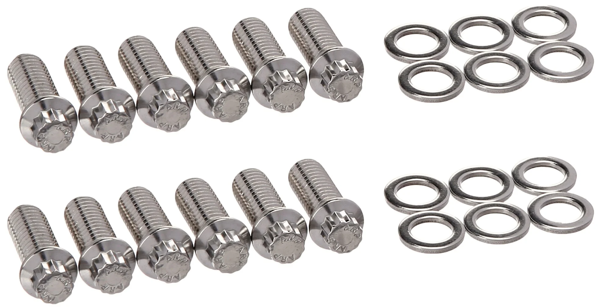 ARP 4001209 Header Bolts with 12-Point Heads, Polished Stainless Steel, Set of 12