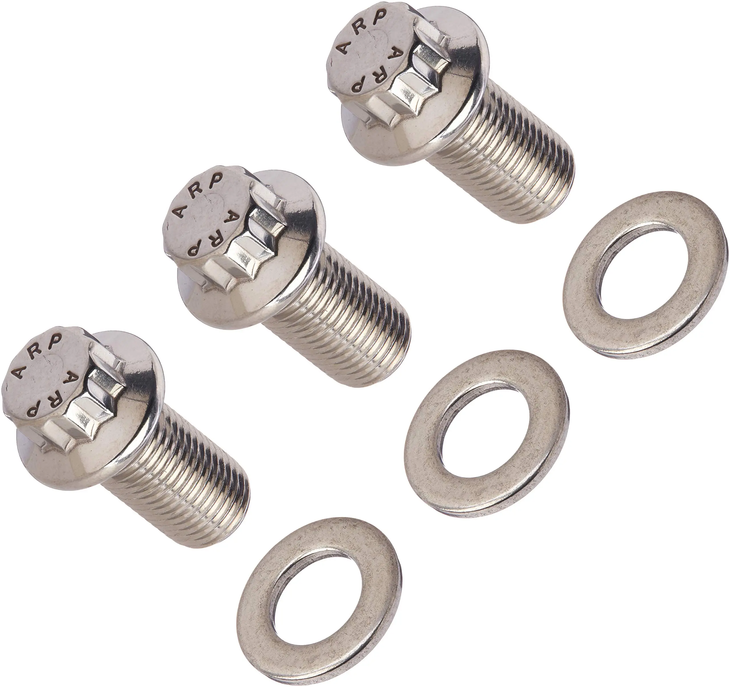 ARP 430-6801 Crankshaft Pulley Bolt Kit, 3/8-24 Thread, .750 Long, Stainless, Set of 3