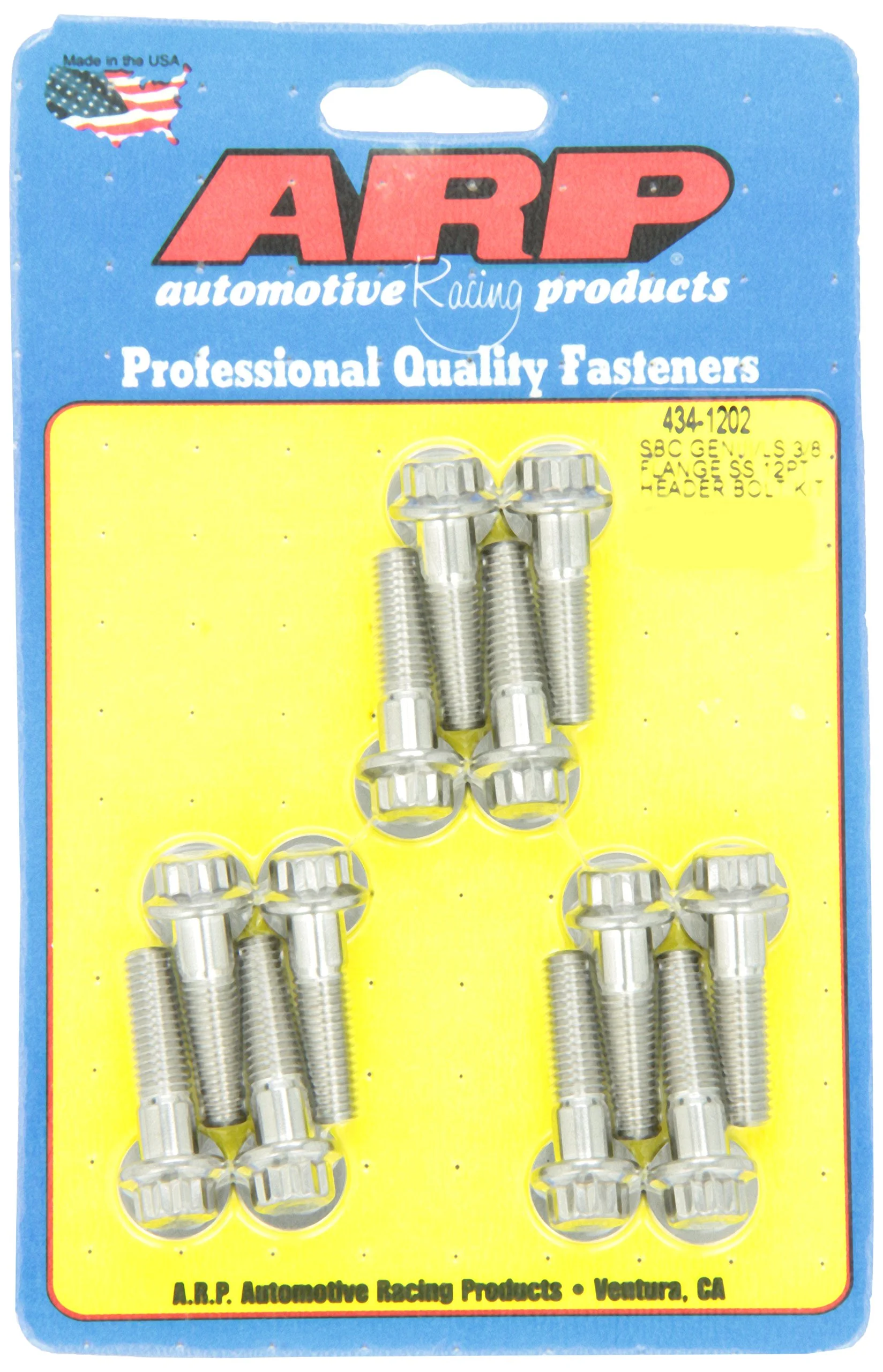 ARP (434-1202) Chevy SBC/GenIII LS 3/8in Flange SS 12pt Header Bolt Kit