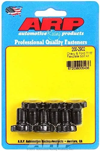 ARP Flexplate Bolt Kit, Pro Series, 7/16-20 in Thread, 0.680 in Long, 12 Point Head, Chromoly, Black Oxide, compatible with GM/Ford V6 / V8, Set of 6