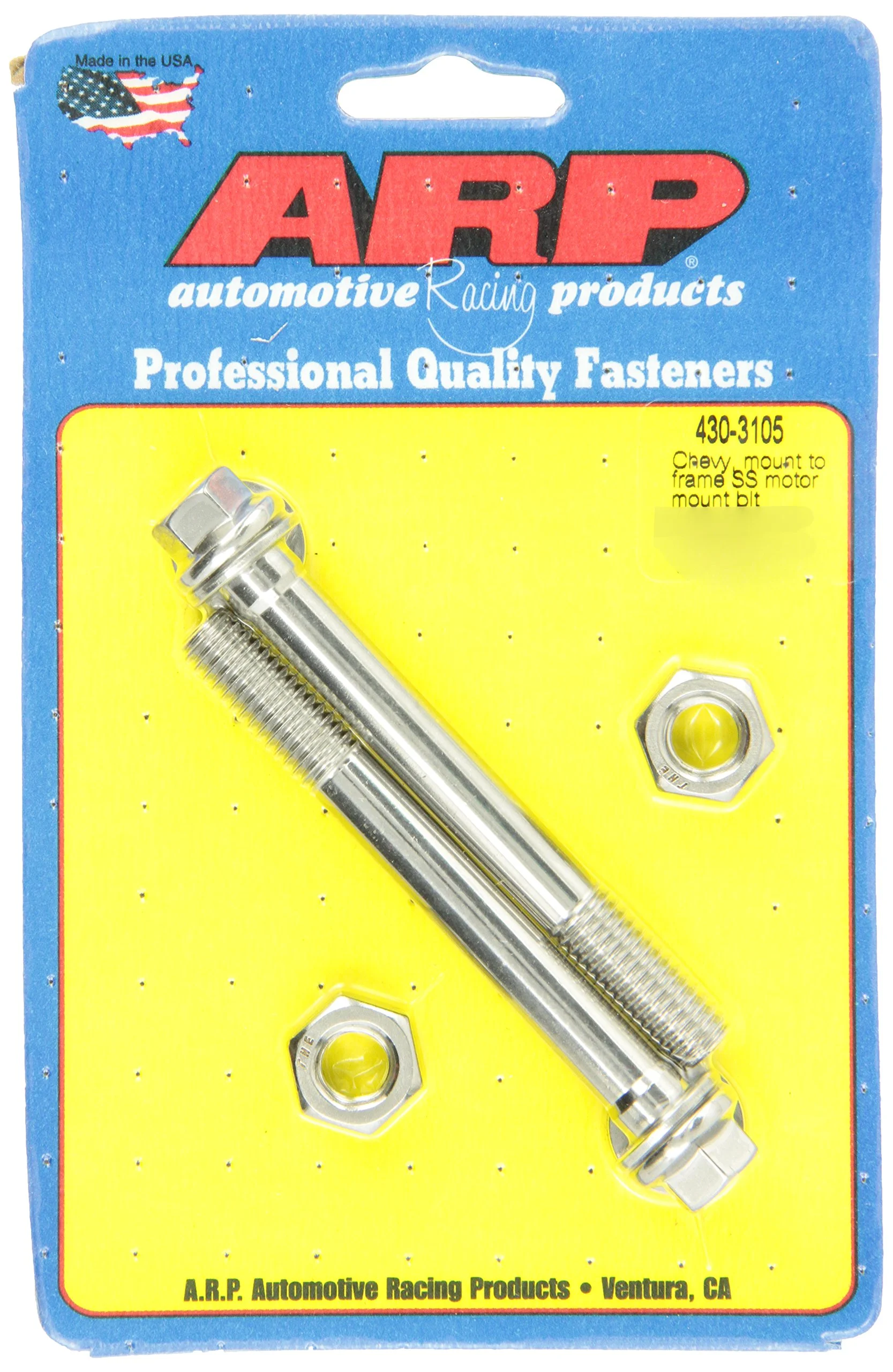 ARP Motor Mount Bolt Kit, Hex Head, Stainless, Polished, GM V6/V8 Pair