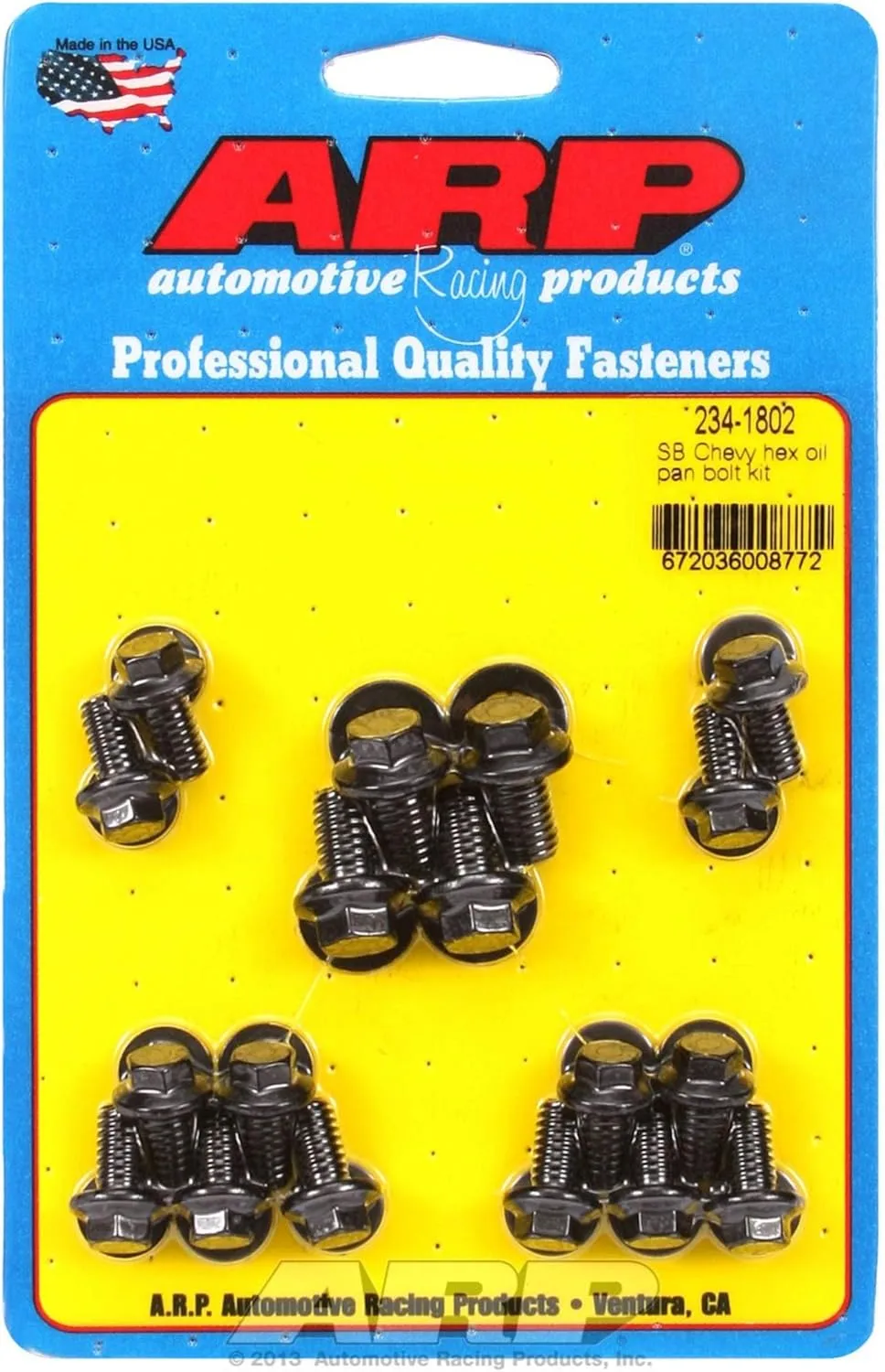 ARP Oil Pan Hex Bolt Kit 234-1802, Black Chrome Moly Steel