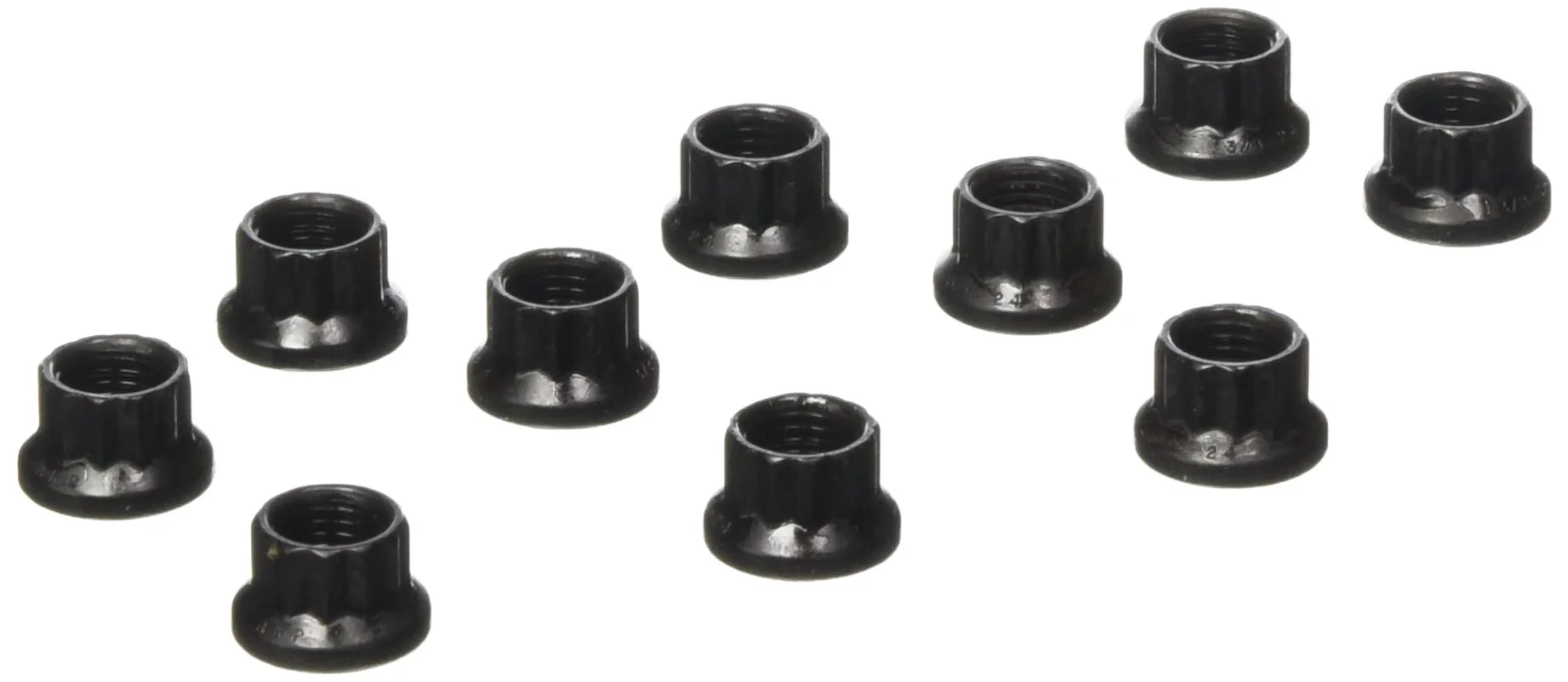 ARP 3008332 Stainless Steel 3/8-24 12-Point Lug Nuts - Pack of 10, Black