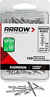 Arrow RMA1/8IP Medium Aluminum 1/8-Inch Pop Rivets for Metal, Fabric, Leather, and Auto Repair, 100-Pack 1/8 in. x 1/4 in.