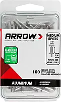 Arrow RMA1/8IP Medium Aluminum 1/8-Inch Pop Rivets for Metal, Fabric, Leather, and Auto Repair, 100-Pack 1/8 in. x 1/4 in.