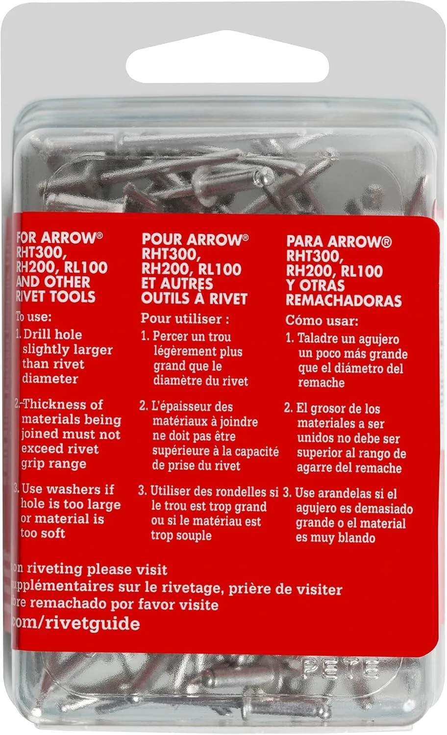 Arrow RMA1/8IP Medium Aluminum 1/8-Inch Pop Rivets for Metal, Fabric, Leather, and Auto Repair, 100-Pack 1/8 in. x 1/4 in.