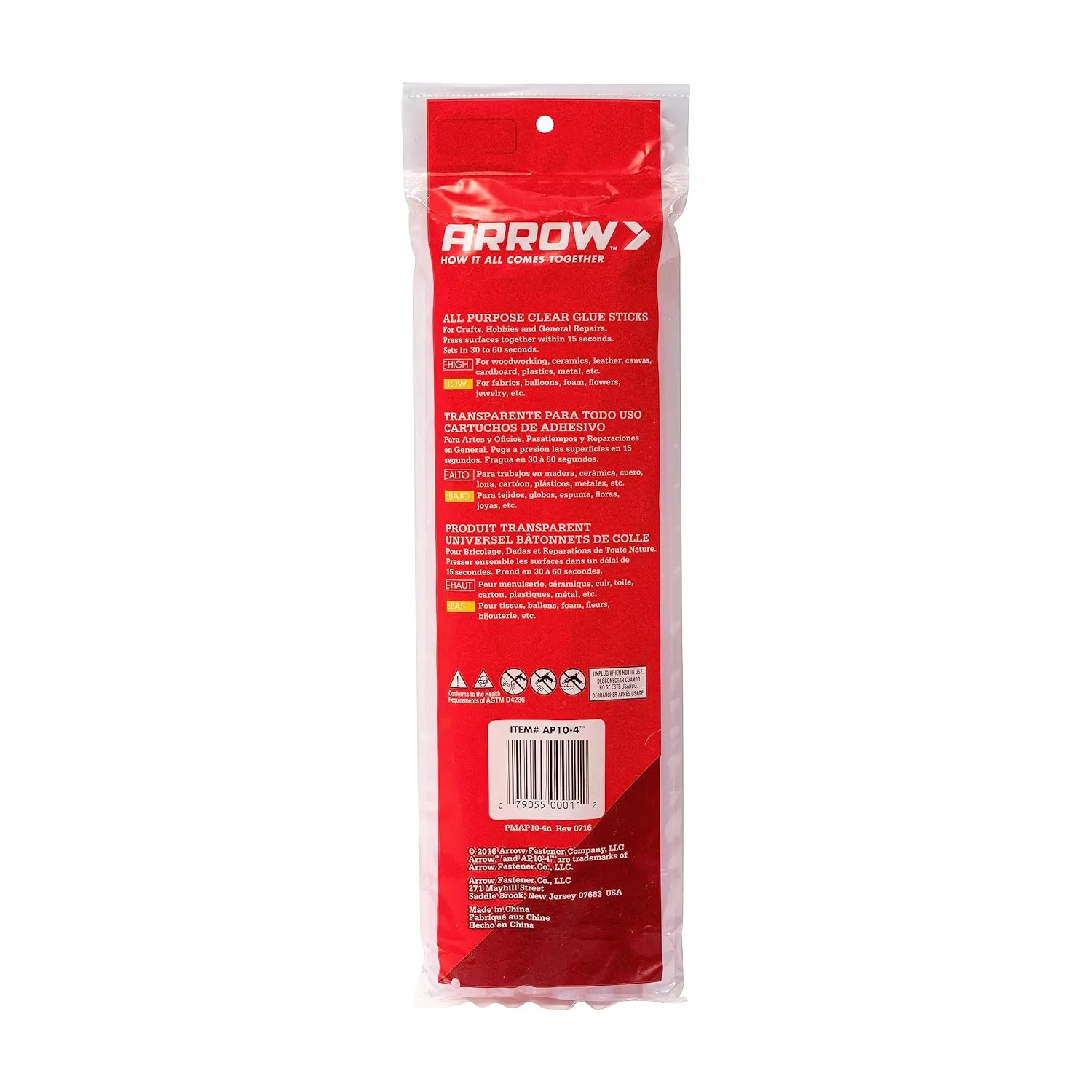 Arrow AP10-4 All Purpose Full Size Glue Sticks for Hot Glue Guns, Use for High Temp and Low Temp Crafting, Hobbies