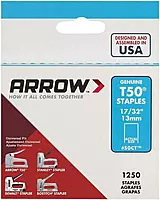 Arrow Fastener 17/32 in. L x 3/8 in. W Galvanized Steel Flat Crown Heavy Duty Staples 18 Ga. 1250 pk