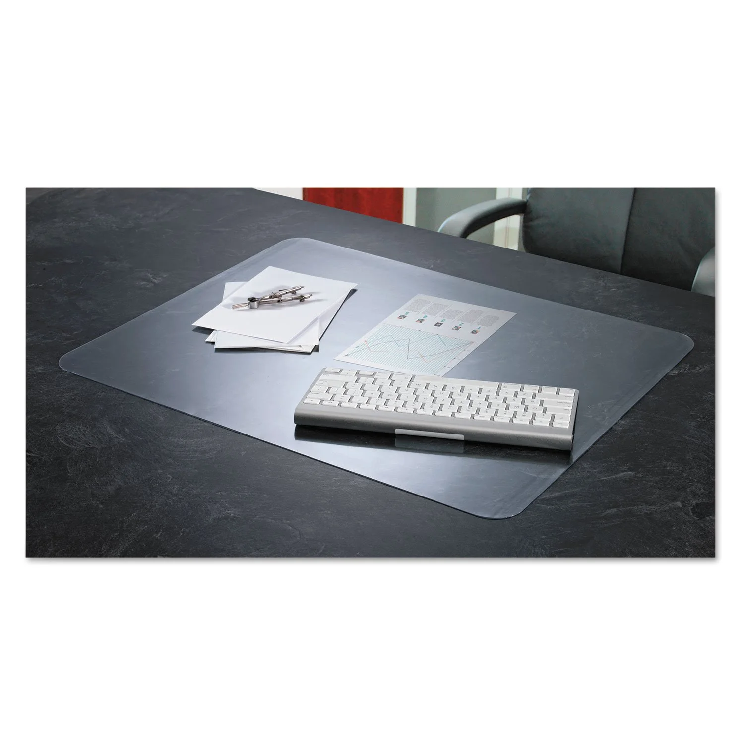 Artistic KrystalView Desk Pad with Antimicrobial Protection, Glossy Finish, 38 x 24, Clear