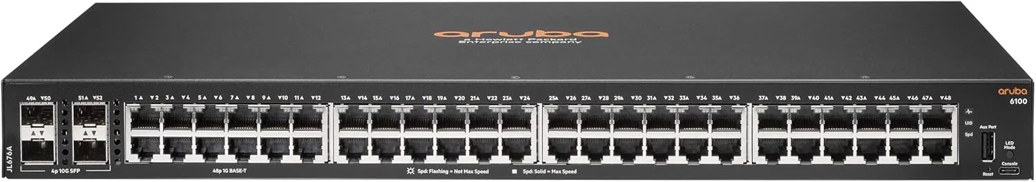 Aruba a Hewlett Packard Enterprise 6100 48G 4SFP+ Switch JL676A#ABA