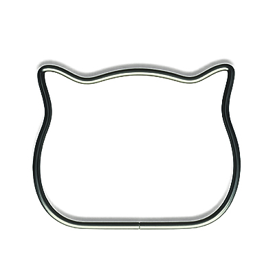 Asas para Bolso Metálicas Gato Plateadas 12*9cm Par (2 piezas)