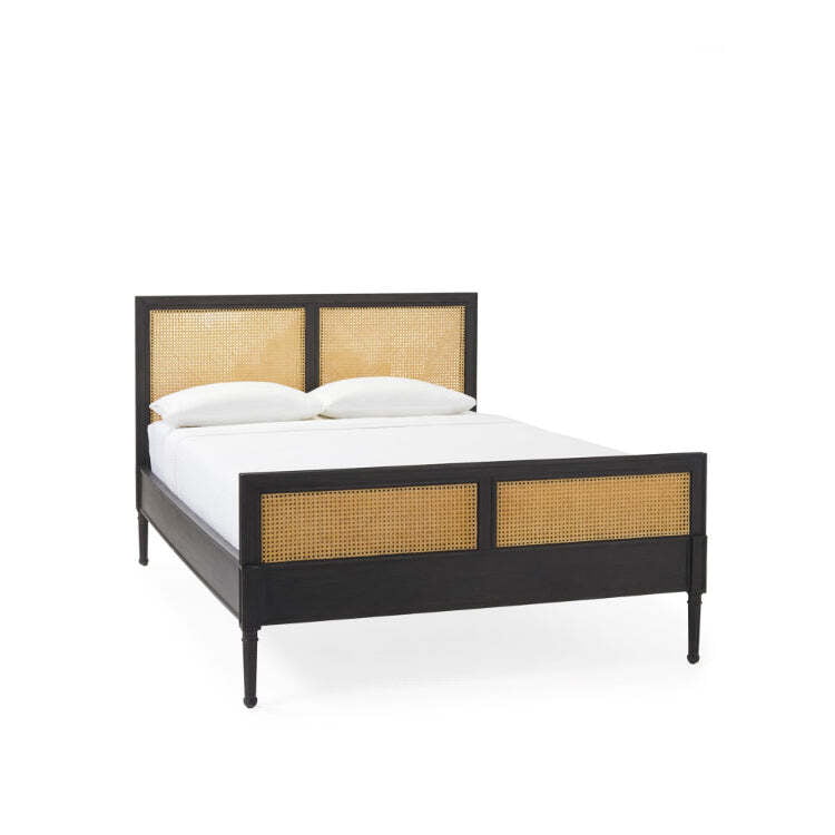 Farm House Rattan Bed In Charcoal - King Size Farm House Rattan Bed In Charcoal - King Size