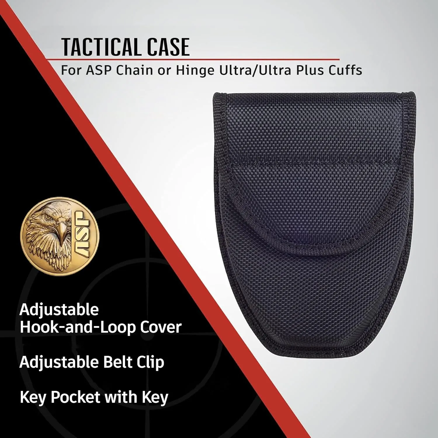 ASP, Inc. Ballistic Tactical Handcuff Case for Chain or Hinge Handcuffs, Handcuff Case for Duty Belt