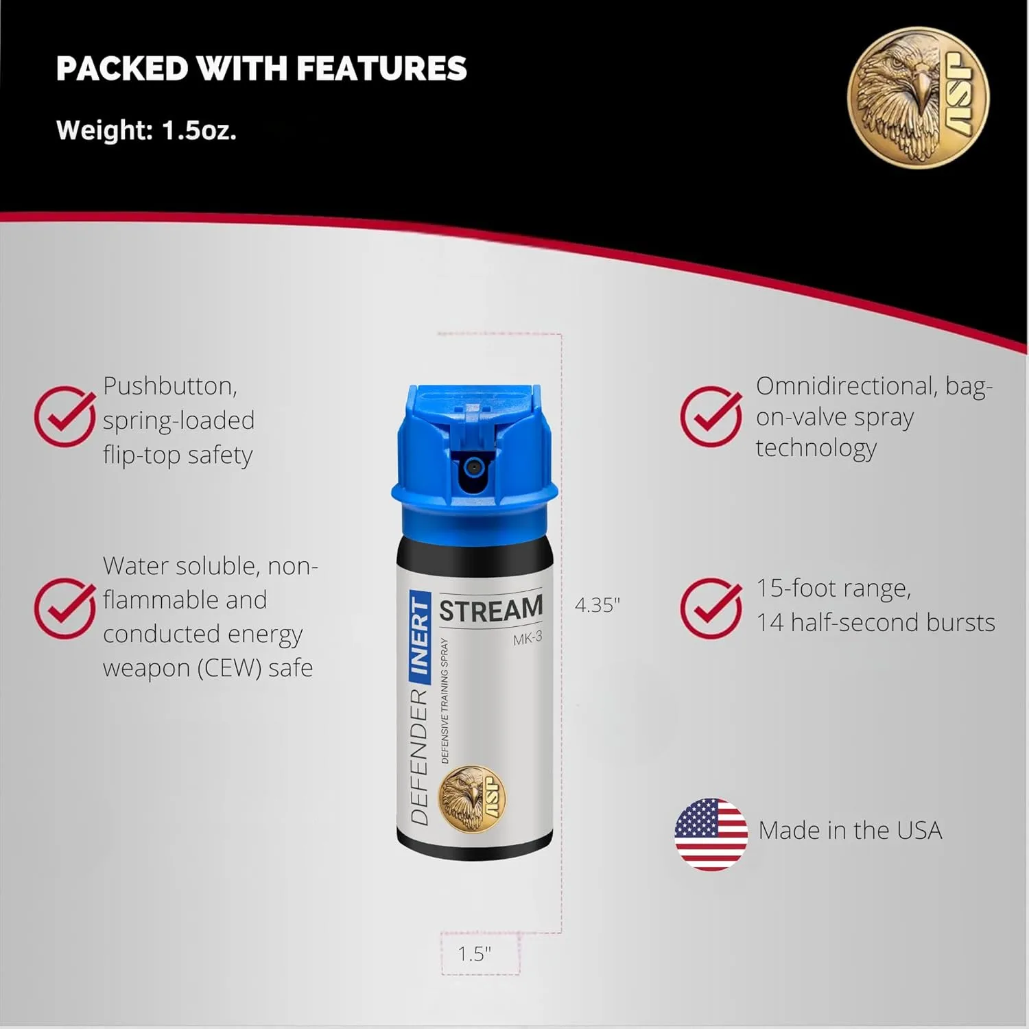 ASP Defender LE Pepper Spray OC Professional Grade Personal Defense