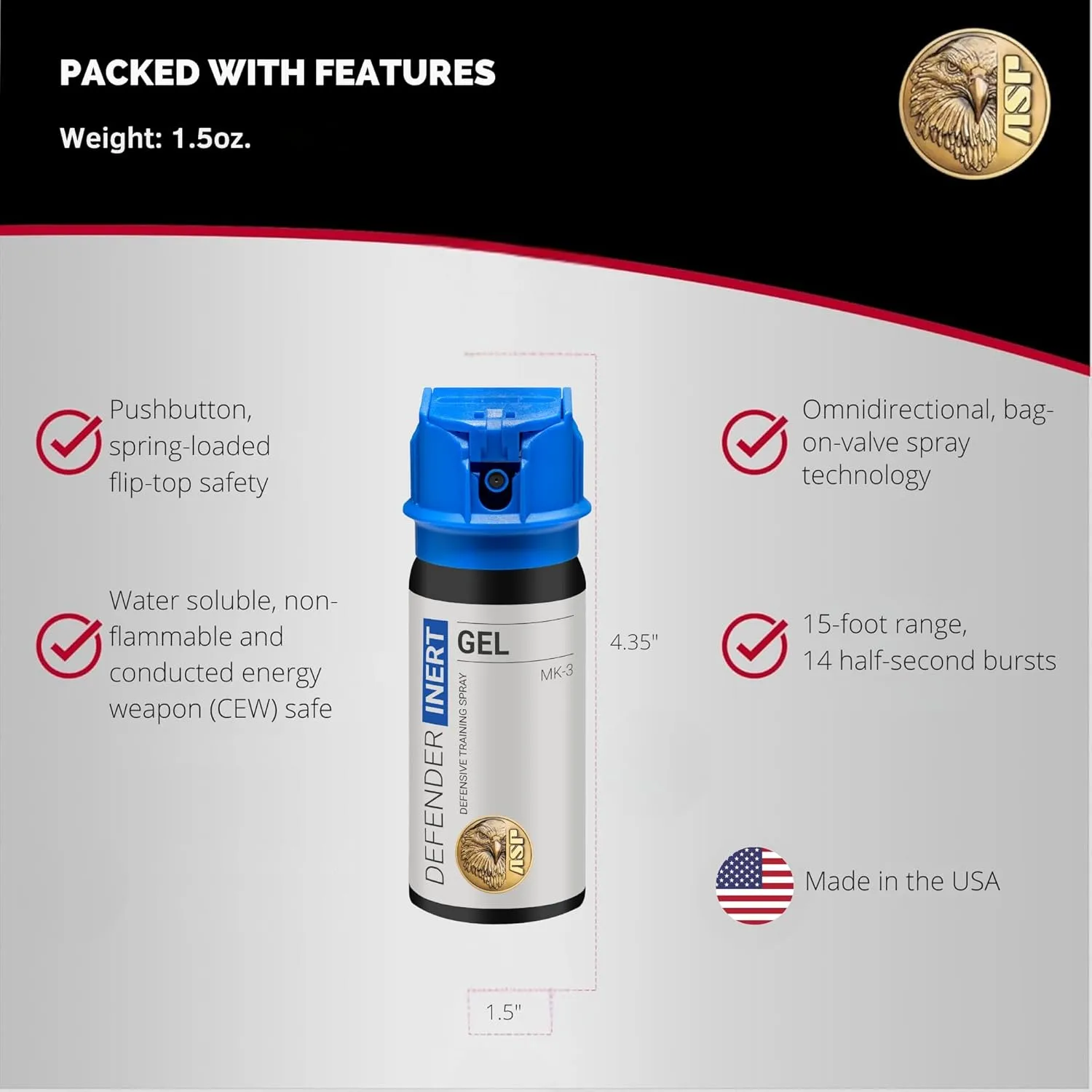 ASP Defender LE Pepper Spray OC Professional Grade Personal Defense