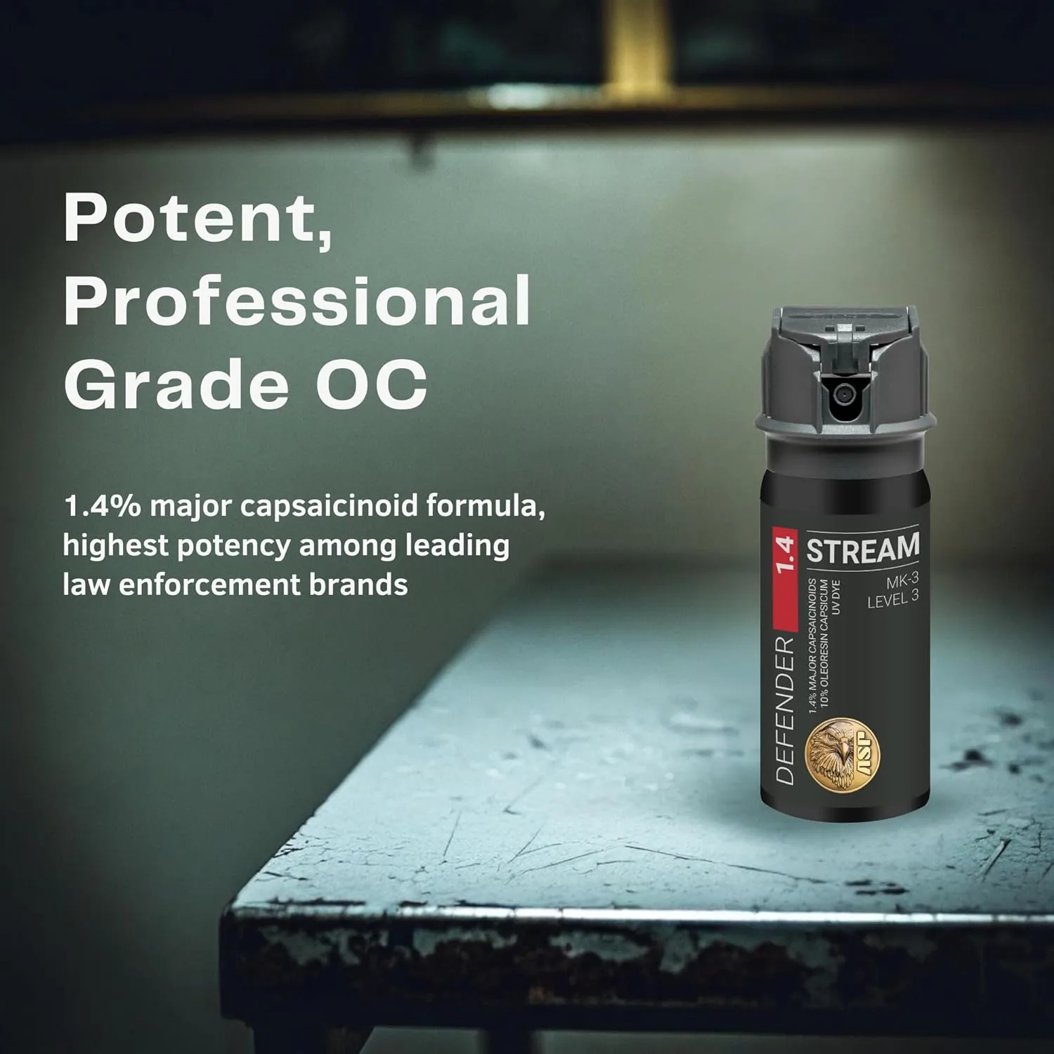 ASP Defender LE Pepper Spray Stream MK3 & Decon Cleanser Spray, Self-Defense OC for Law Enforcement Professionals