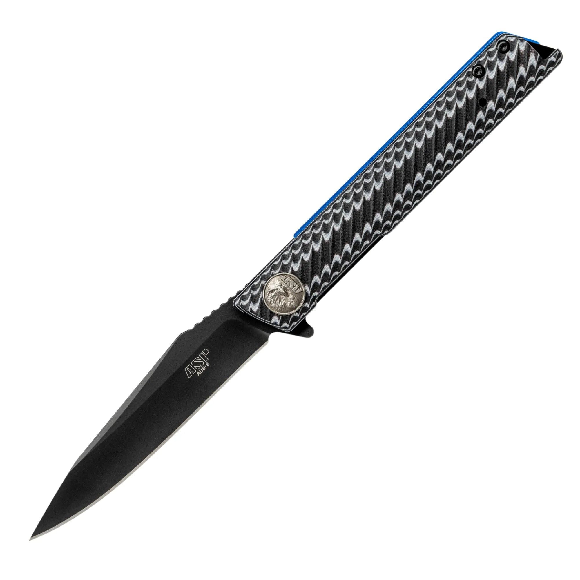ASP Police Duty Knife (PDK) Slim Folder, AUS-8 Drop Point Folding Knife
