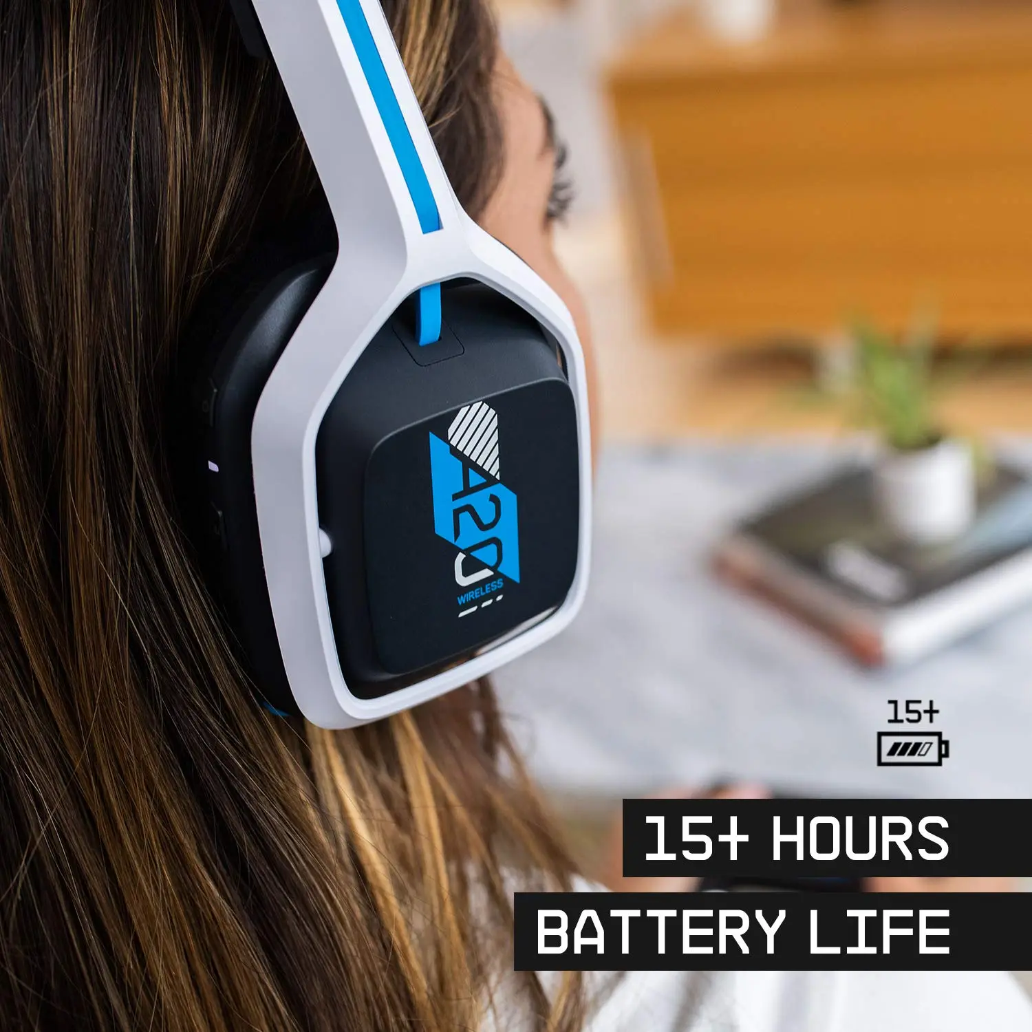 ASTRO Gaming A20 Wireless Headset Gen 2 for PlayStation 5/4, PC & Mac - White/Blue, Wireless Gaming Headset with Microphone
