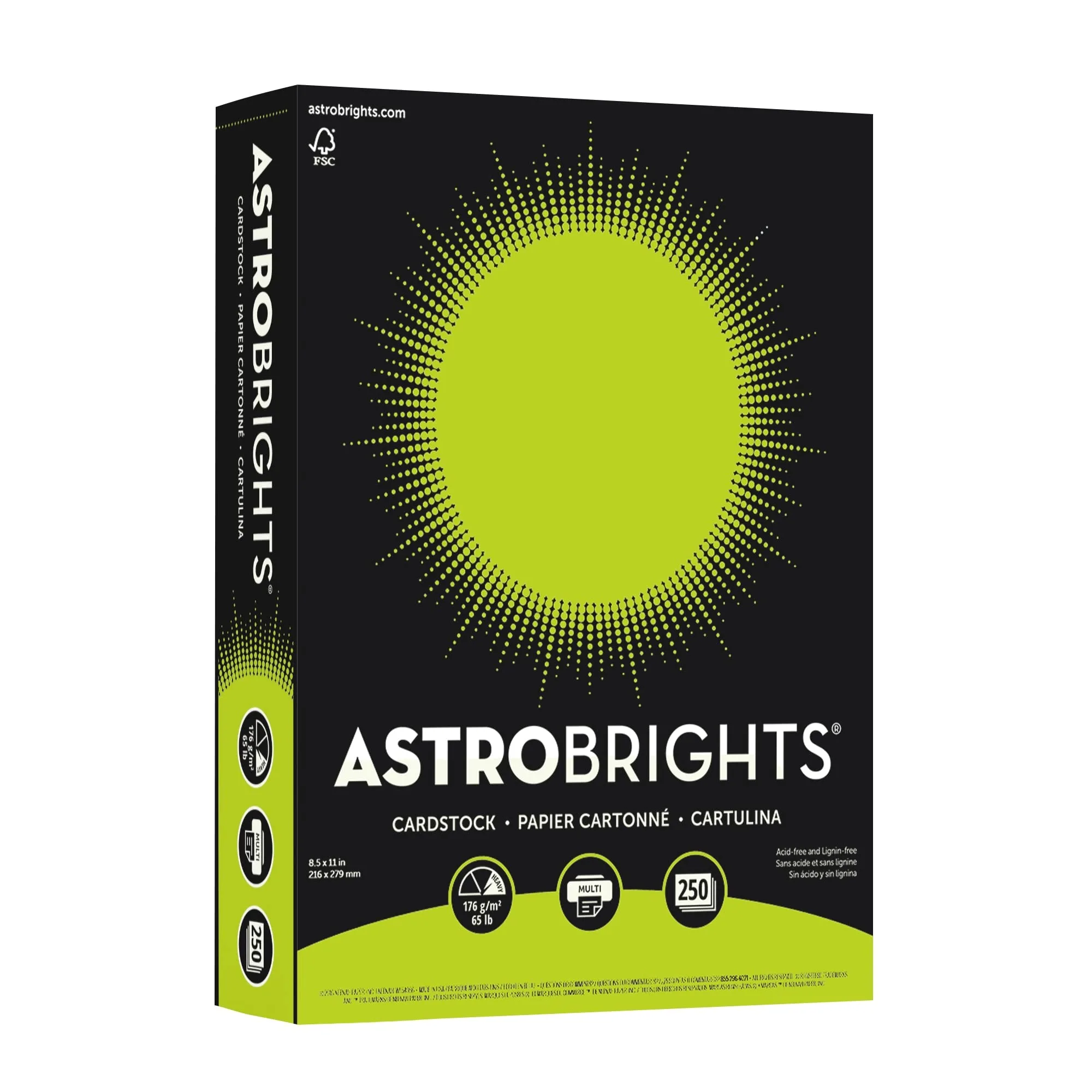 Astrobrights® Color Card Stock, 8.5 x 11, 65 lb, Terra Green, 250 Sheets