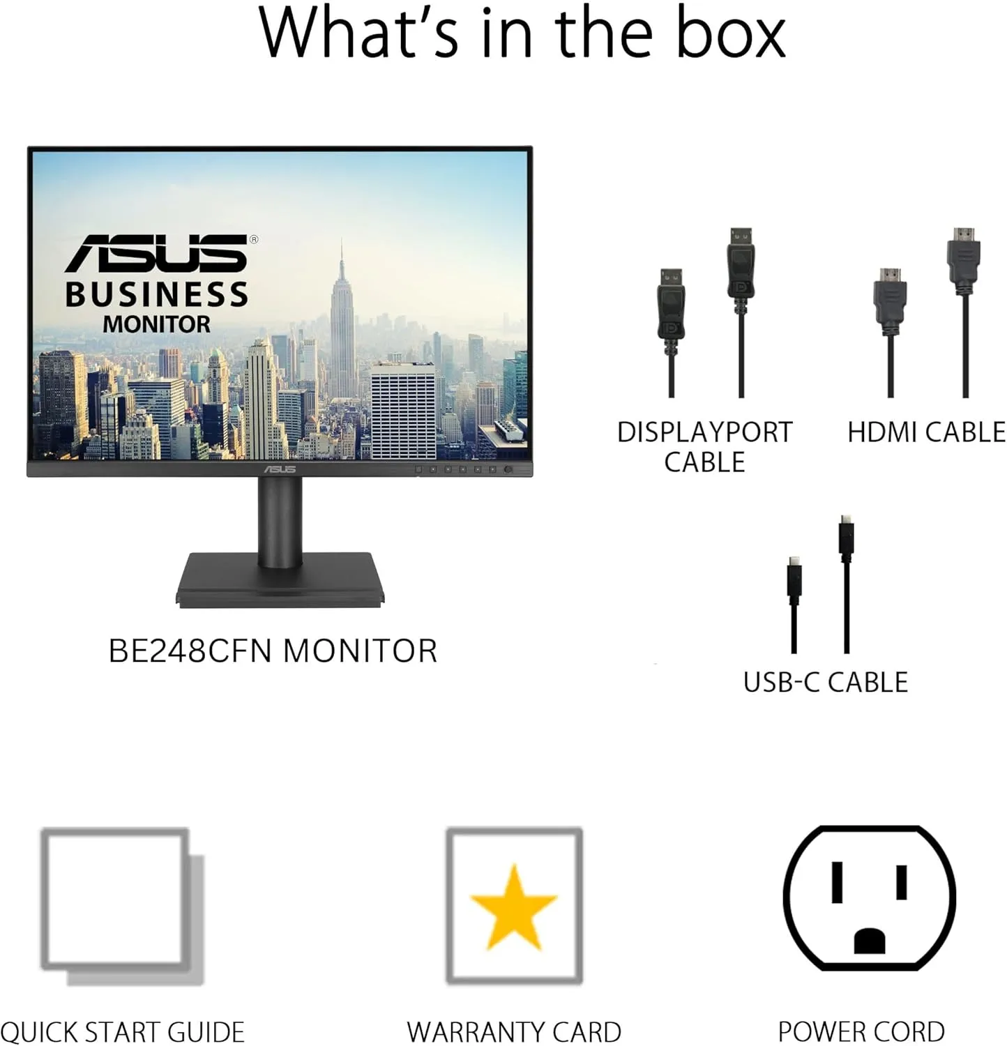 ASUS 24” Docking Monitor (BE248CFN) – WUXGA (1920x1200), IPS, 100Hz, Frameless, USB-C Docking, RJ45, Speakers, Height Adjustable, HDMI, Daisy-Chain, Eye Care, Wall Mountable, 3 yr Warranty