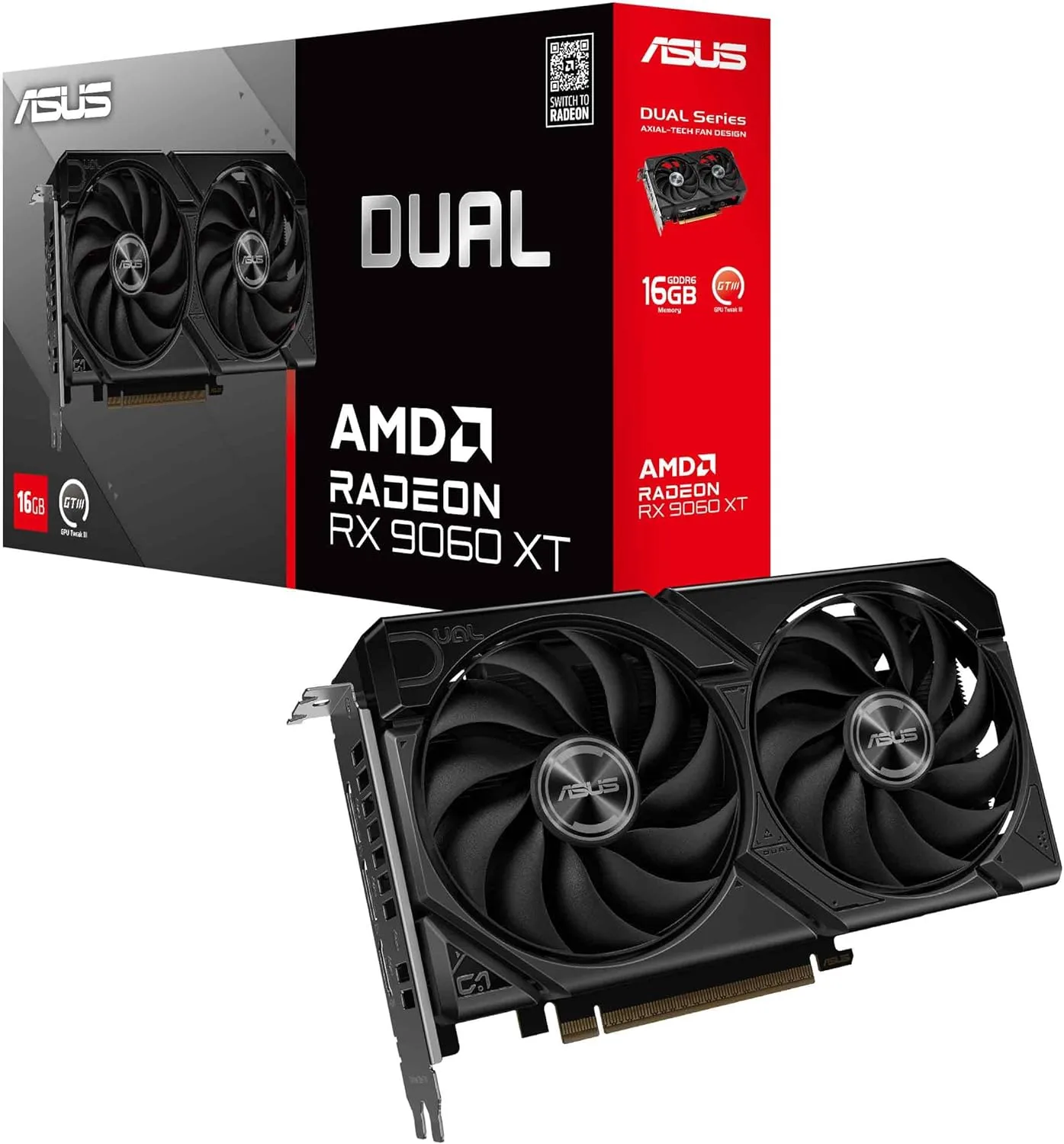 ASUS Radeon 16GB GDDR6 Graphics Card with Axial-tech Cooling