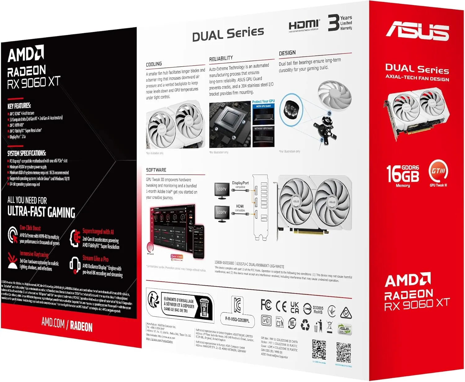 ASUS Radeon 16GB GDDR6 Graphics Card with Axial-tech Cooling