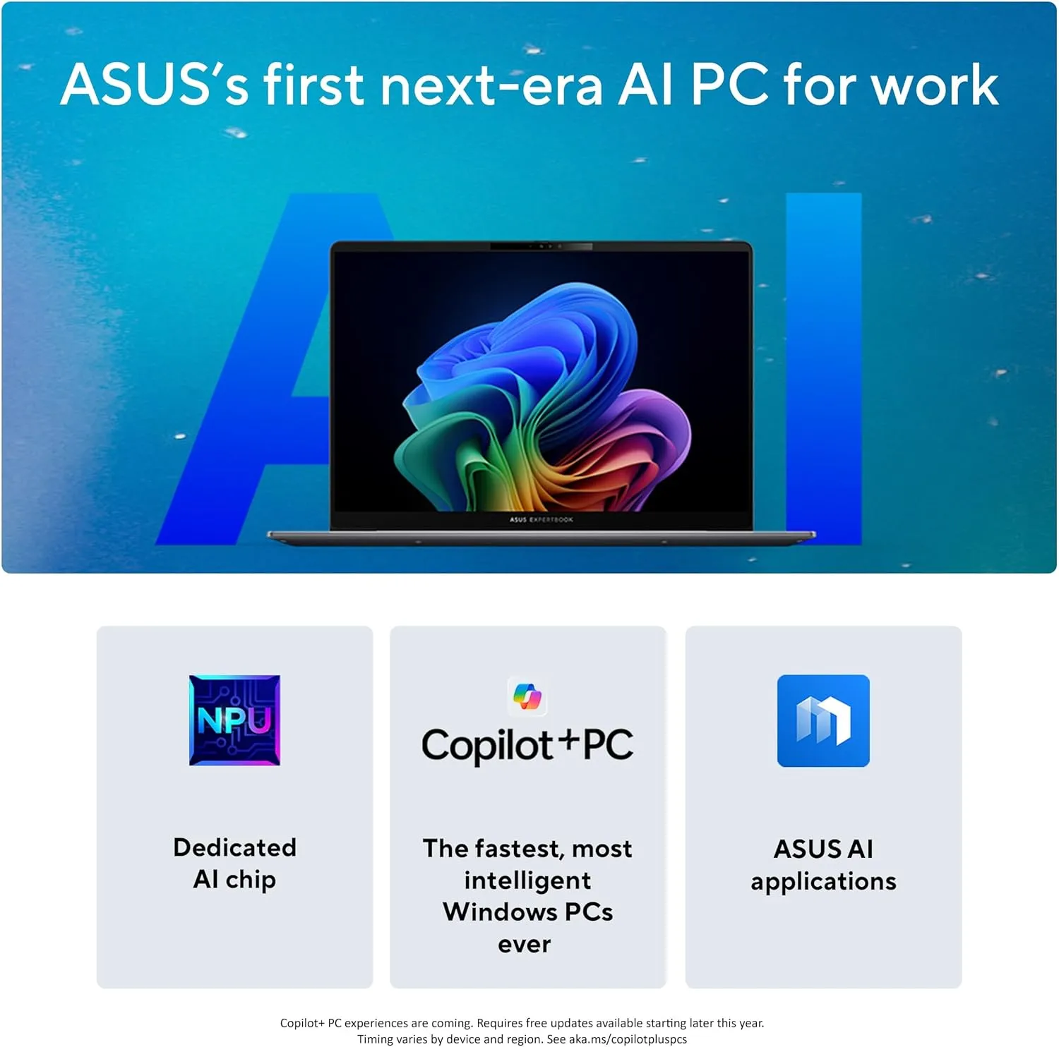 ASUS ExpertBook P5 Copilot+ PC AI Laptop, Intel® Core™ Ultra 5 Processor 226V, 16GB RAM, 512GB SSD, WiFi 6E, Windows 11 Pro, Misty Grey, P5405CSA-XH54