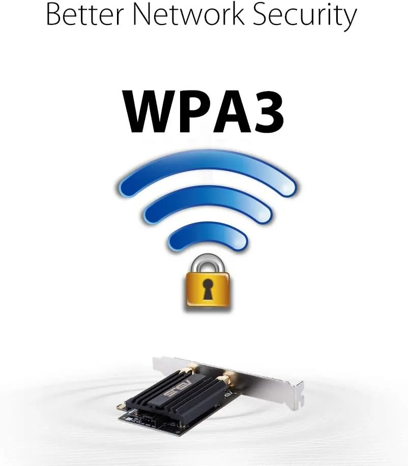 ASUS PCIe WiFi Adapter with Bluetooth and External Antenna