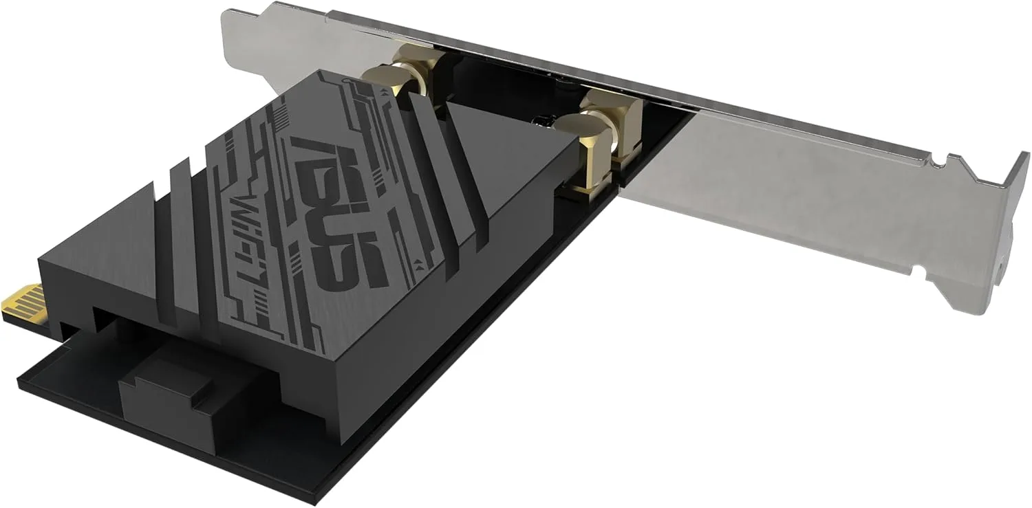ASUS PCIe WiFi Adapter with Bluetooth and External Antenna