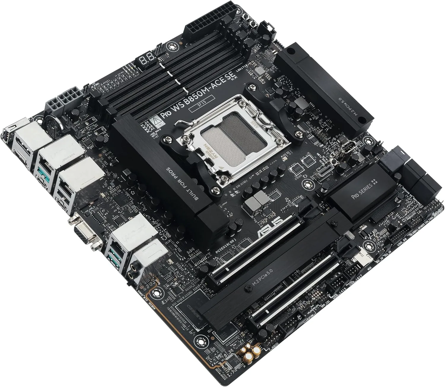 ASUS Pro WS B850M-ACE SE AM5 B850 mATX DDR5 PCIe 5.0 Motherboard with 10Gb LAN